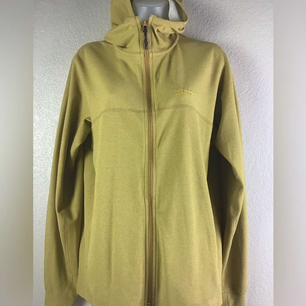 Marmot Zip Front Hoodie Mustard Yellow Men’s Size Large - Picture 4 of 10